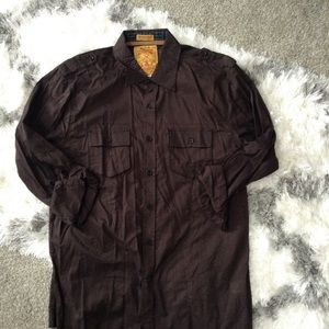 Sovereign Code Brown Button Down Sz XL